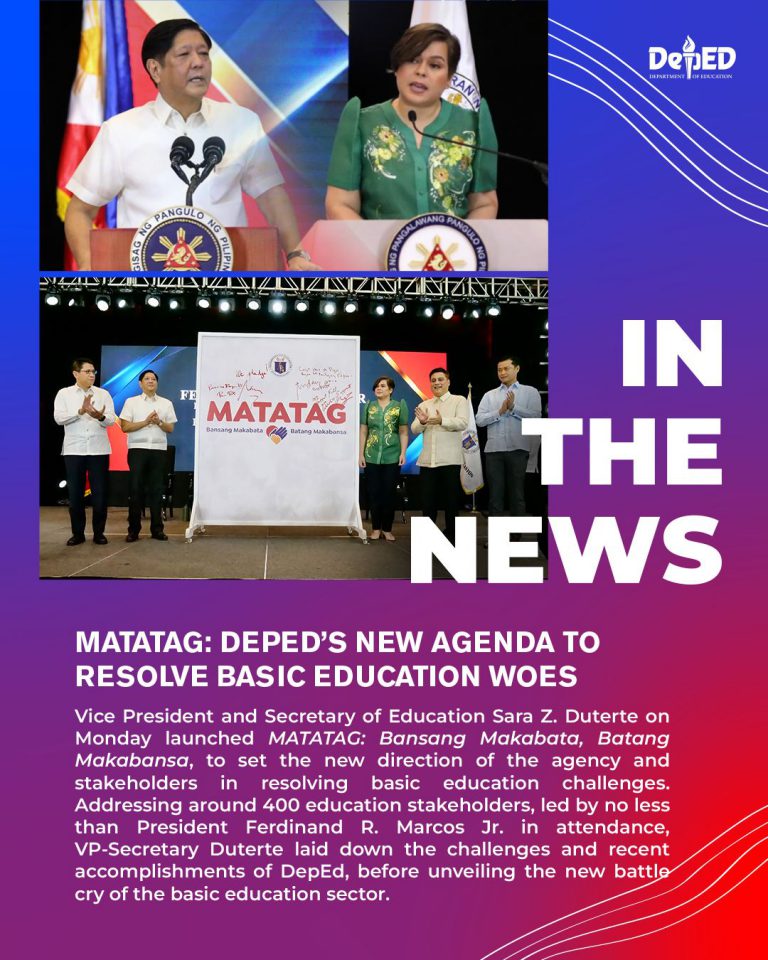 MATATAG: DepEd’s New Agenda To Resolve Basic Education Woes | DepEd ...